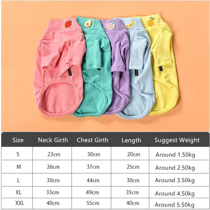 Pet Supply Soft Cotton Pet Cat Clothes Solid Color Pet T-Shirt Clothes Wholesale Pet Products