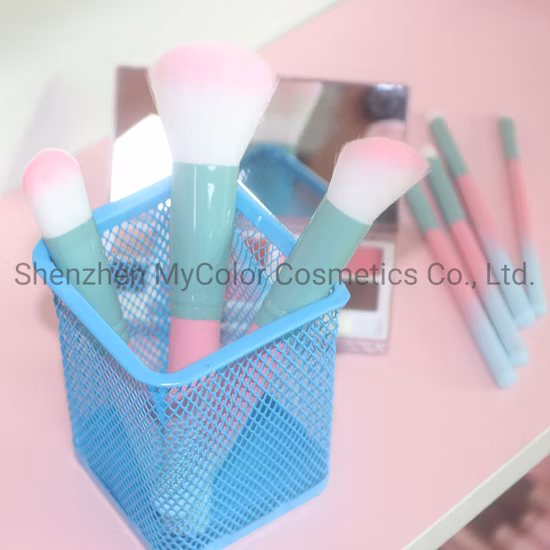 Conjunto de pincéis de maquiagem com alça gradiente profissional Pincel de maquiagem para viagens de beleza Base especial Sombra para os olhos Crease Corretivo Delineador de lábios Pincel para sobrancelha