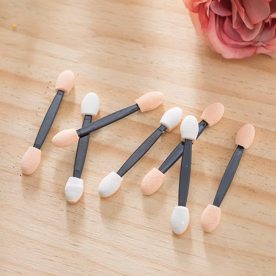 Aplicadores de Sombra 50PCS Aplicador de Sombra Dupla Face Aplicadores de Maquiagem para Olhos Esponja Curta Aplicador de Sombra para Mulheres Meninas (Preto)