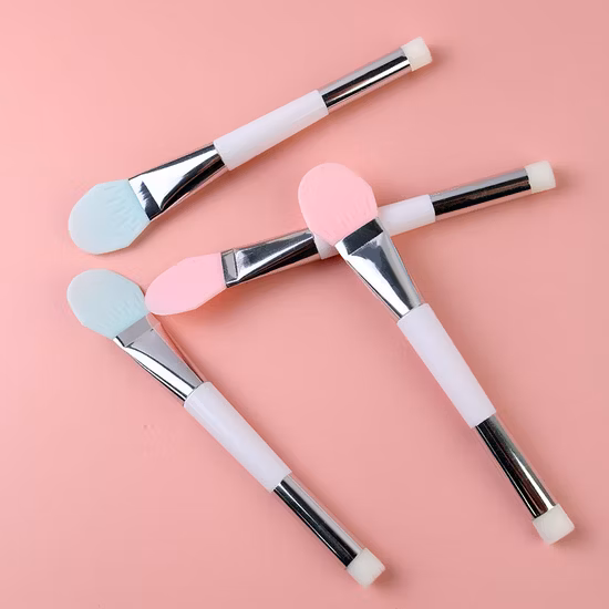 Ferramenta de beleza cosmética Aplicador de máscara facial de silicone de ponta dupla para creme hidratante e loção
